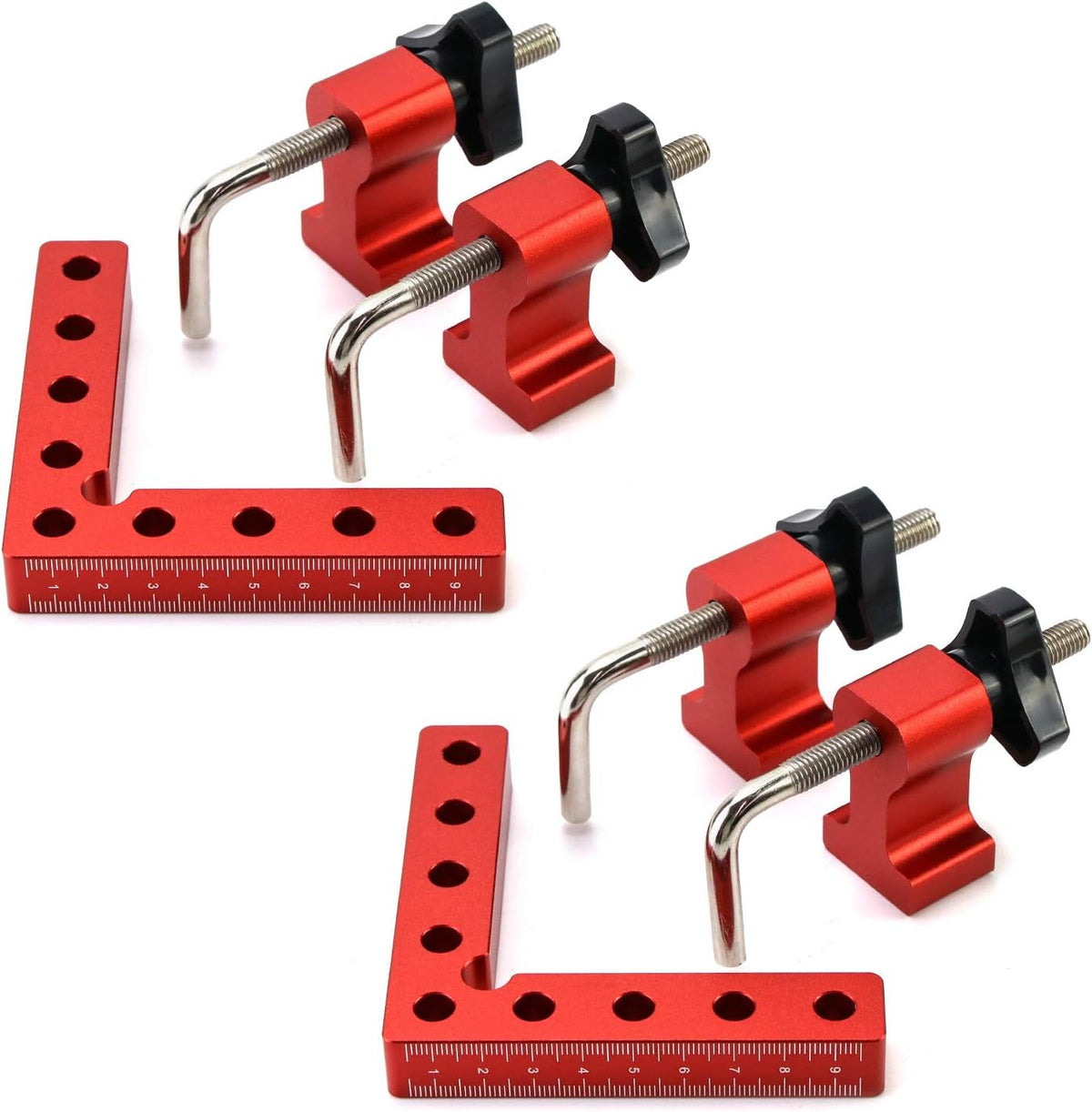4Pcs 90 Degree Positioning Squares Right Angle Clamps Aluminum Alloy Woodworking Tool N99264