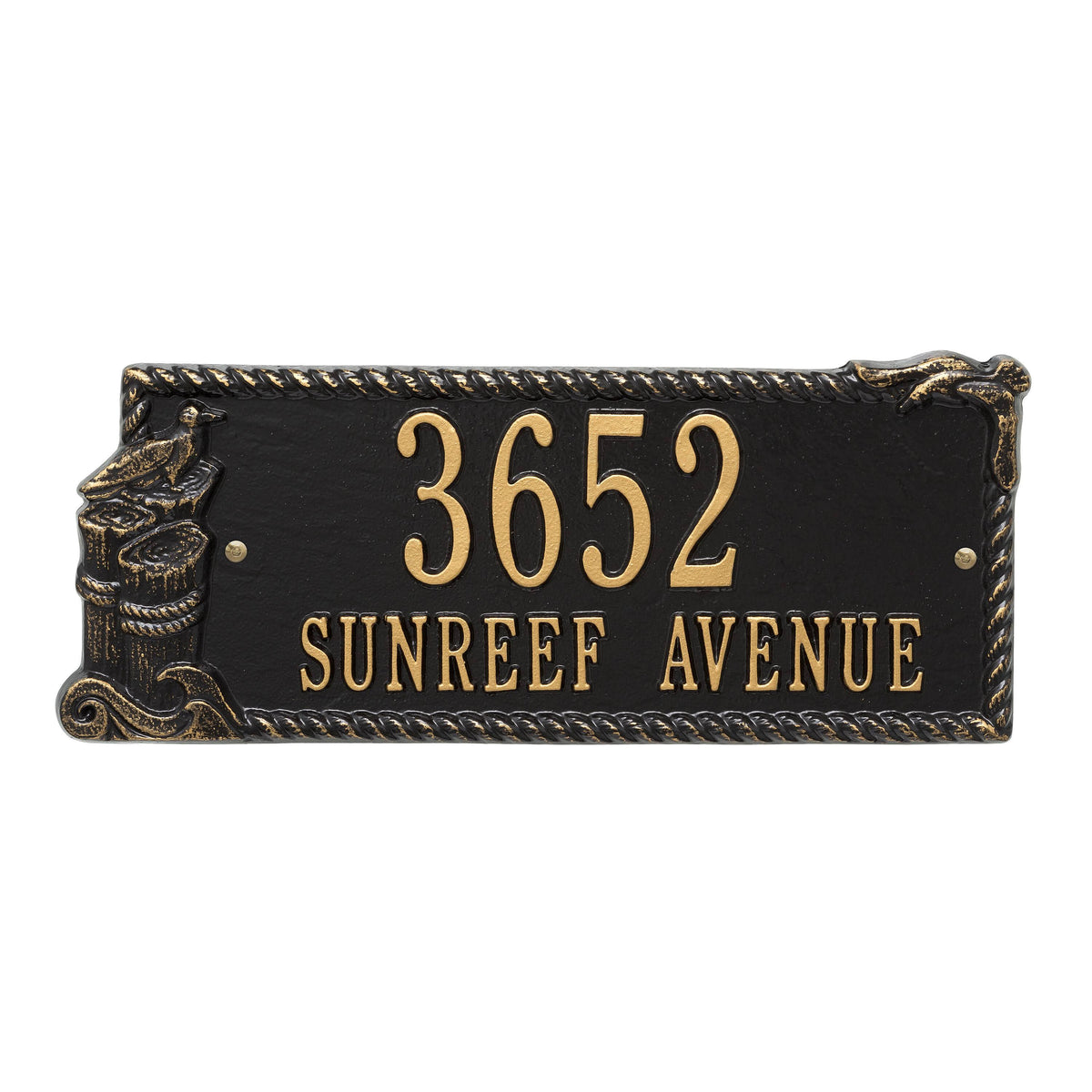 Black / Gold Rectangle Plaque A62714