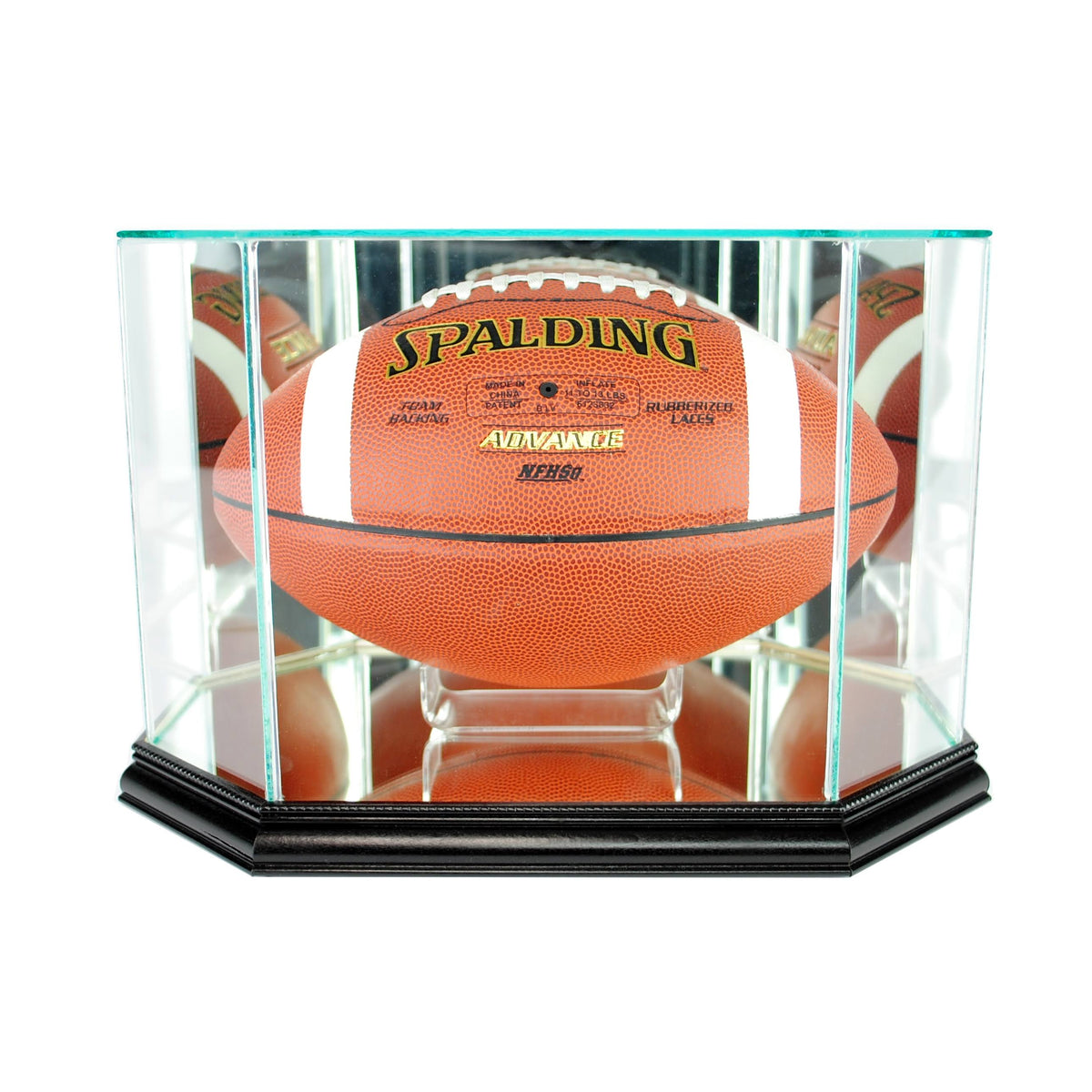 Octagon Football Display Case Black Finish L9521