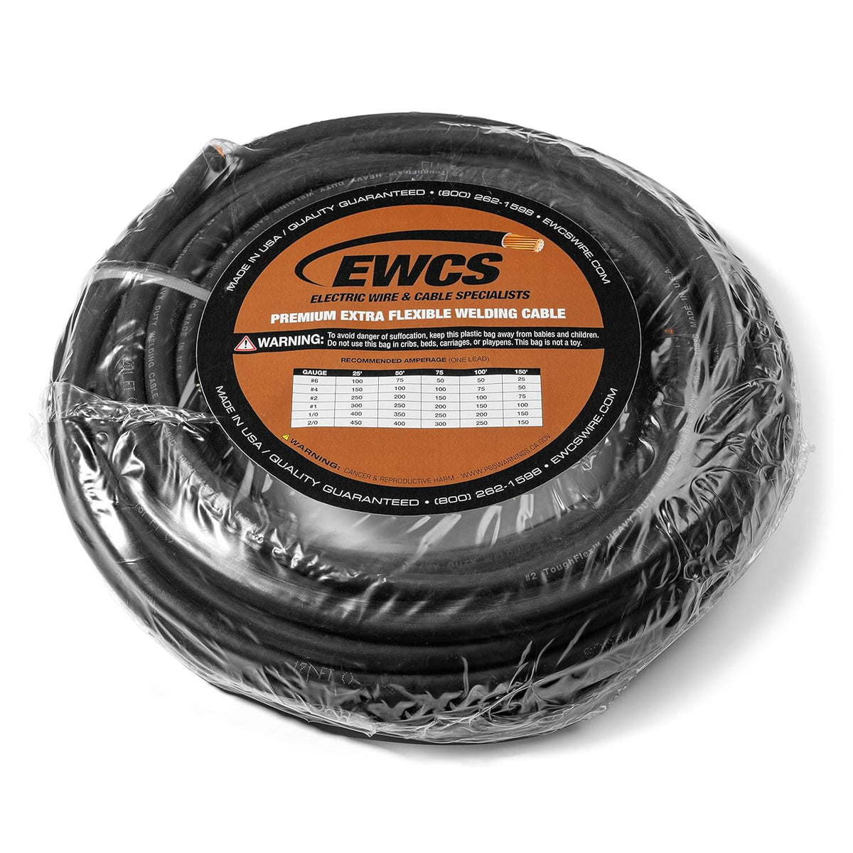 4 Gauge Welding Cable 600 Volt Black 25 Feet G694963