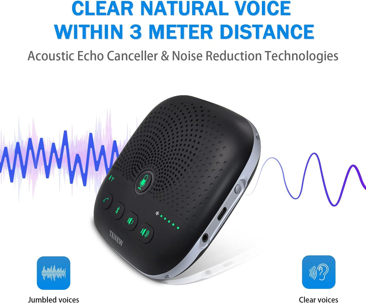 Bluetooth Conference Speakerphone with 4 Noise Cancellation Mics B560837