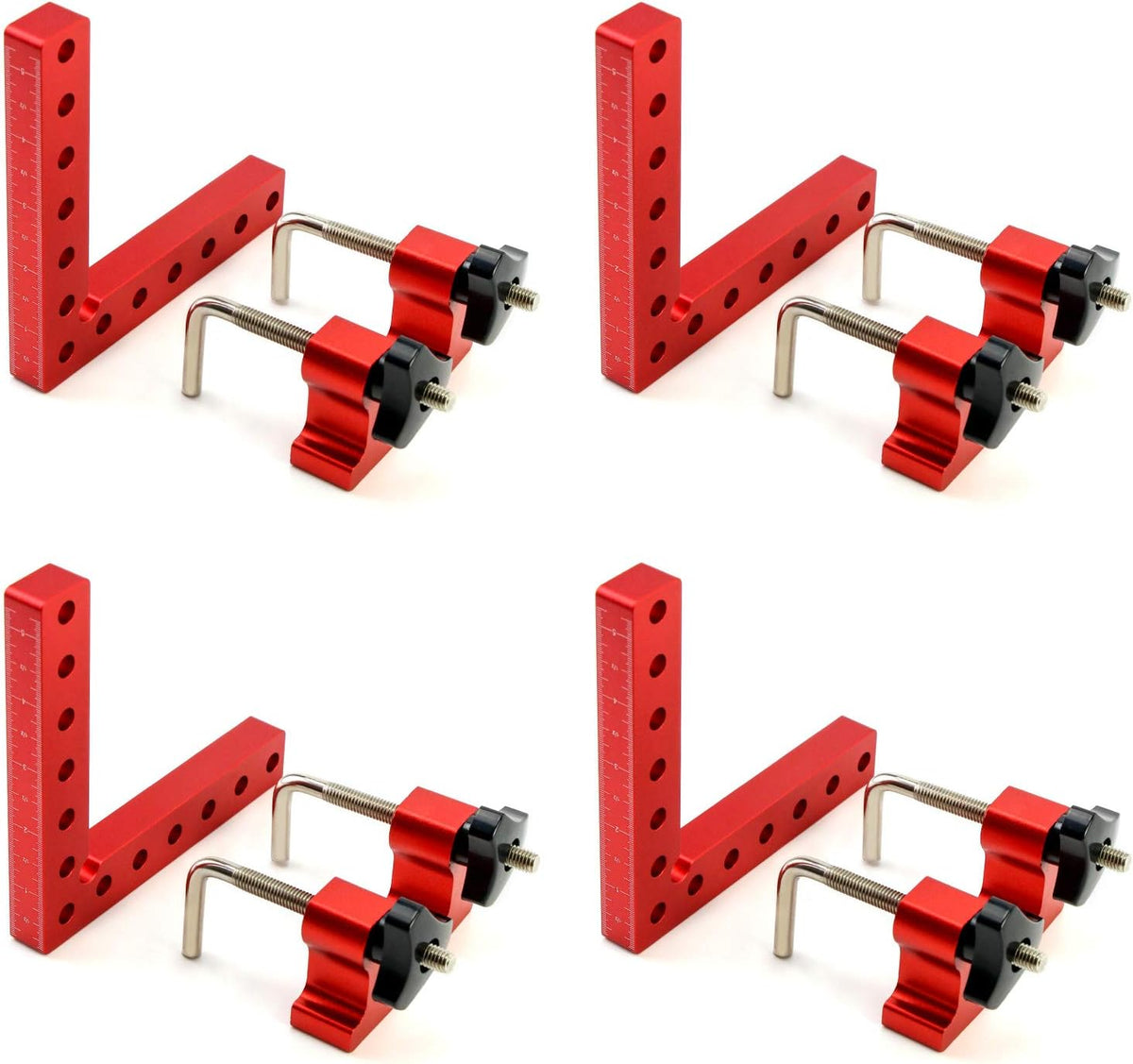 4Pcs 90 Degree Positioning Squares Right Angle Clamps Aluminum Alloy Woodworking Tool N99264