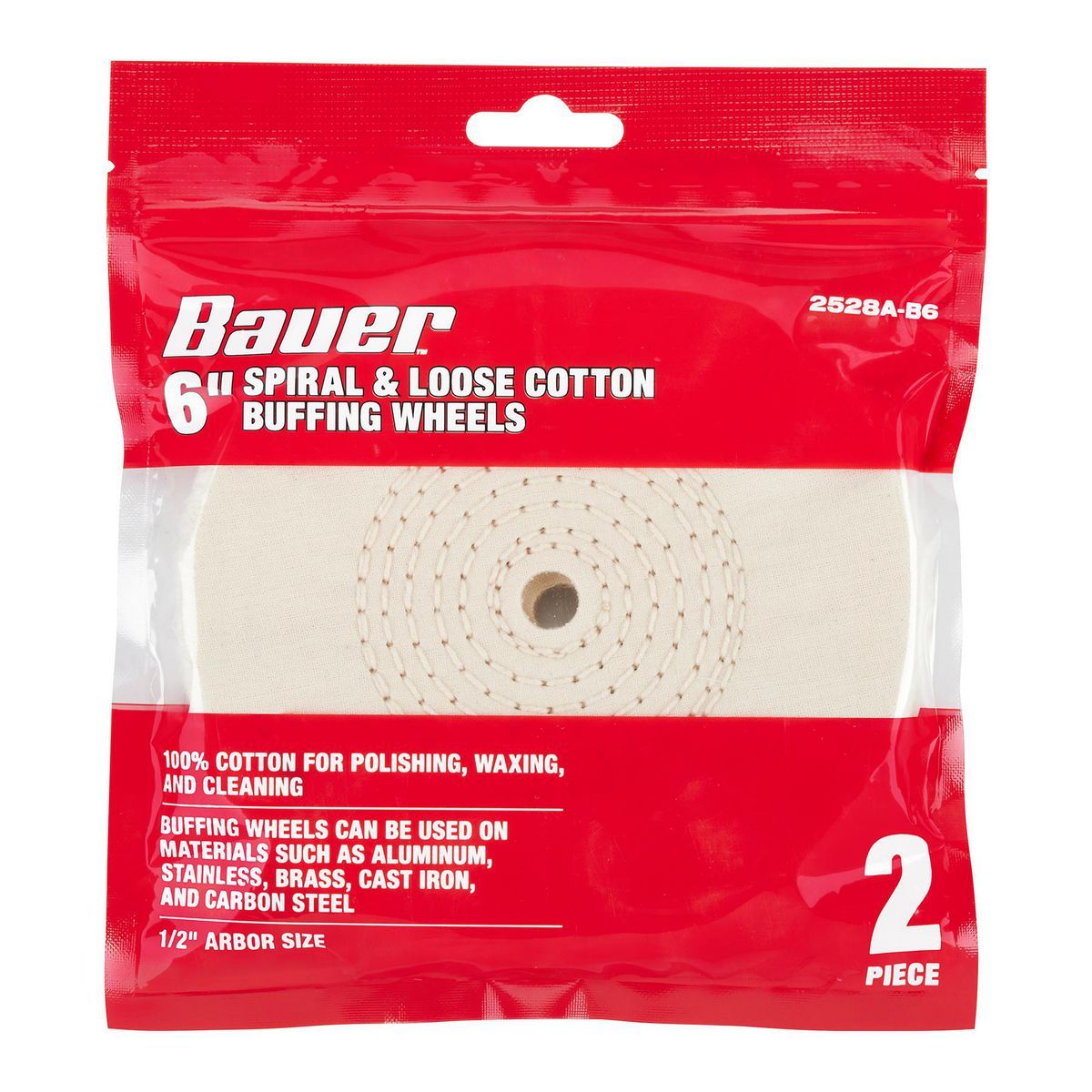 6 in. Cotton Buffing Wheels, 2-Piece L370