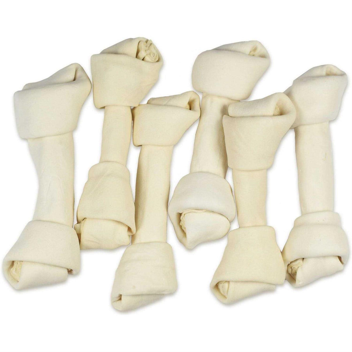 Natural White Knotted Rawhide Dog Chew Treats P5153