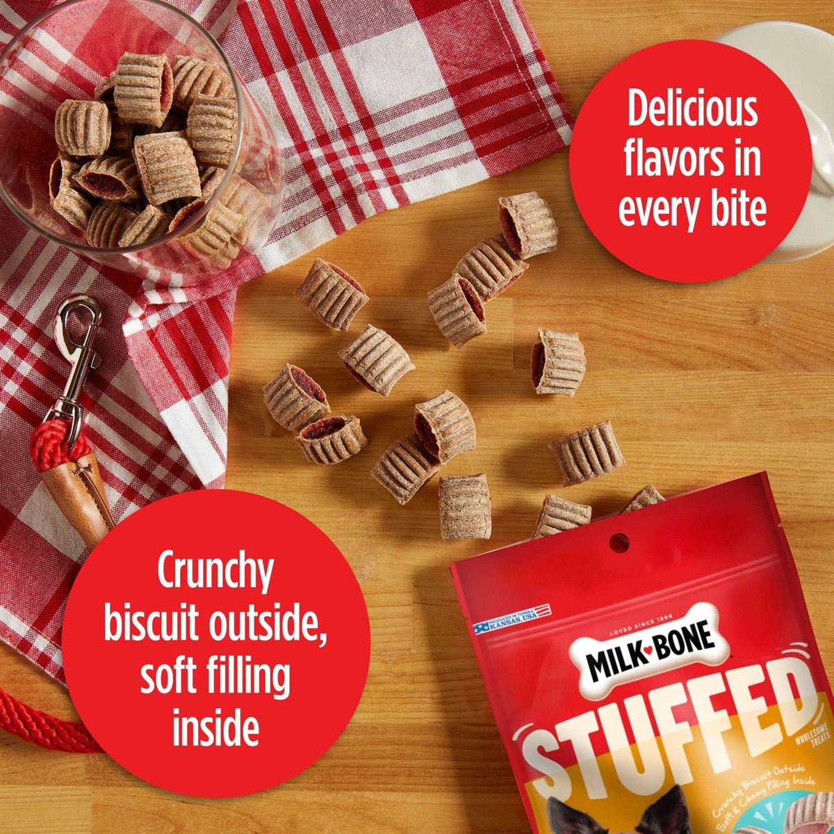 Stuffed Dog Treats Bacon & Beef V5099