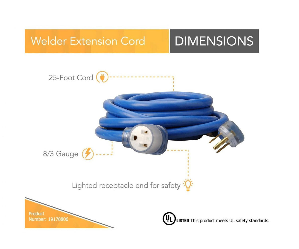 Blue 25ft Welder Extension Cord K536644