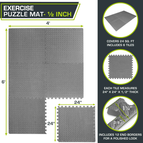 1/2 Thick EVA Foam Interlocking Exercise Mat E724282