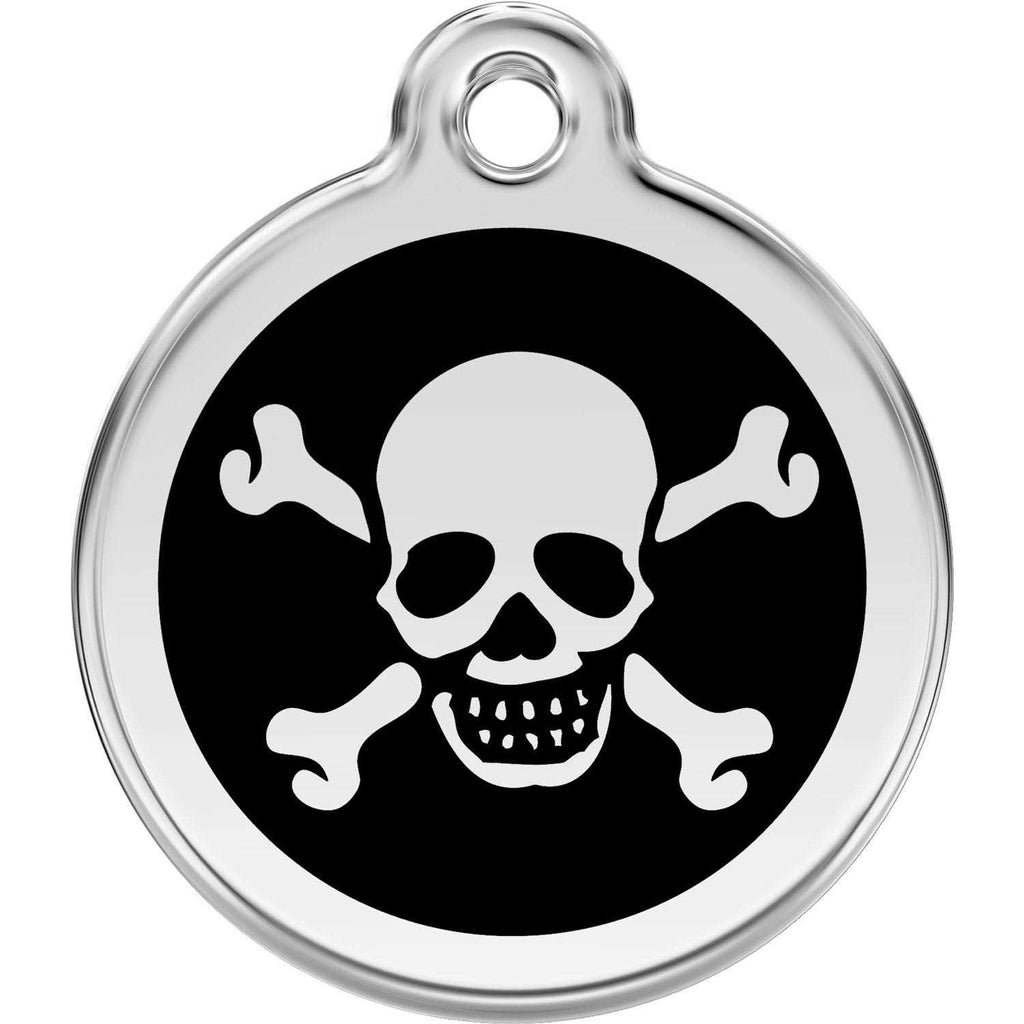 Enamel Pet ID Tag Skull & Cross Bone W88497