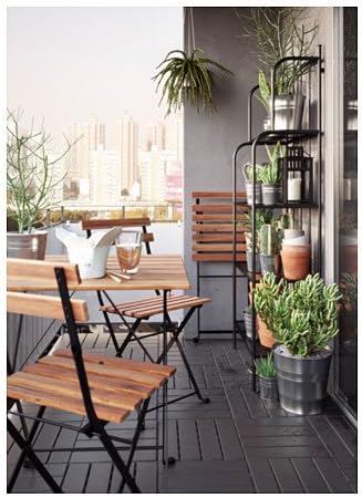 Foldable Acacia Black Chair A744239
