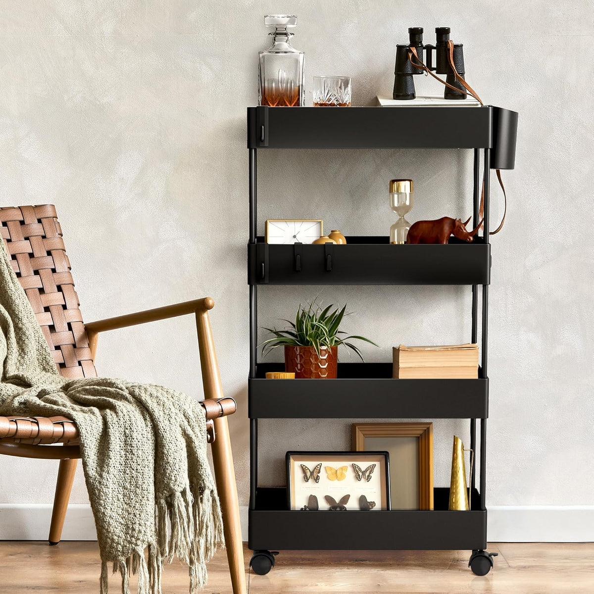 4 Tier Slim Rolling Storage Cart with Wheels O436