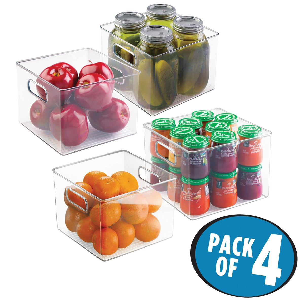 Clear 4 Pack Kitchen Pantry and Cabinet Storage F61136