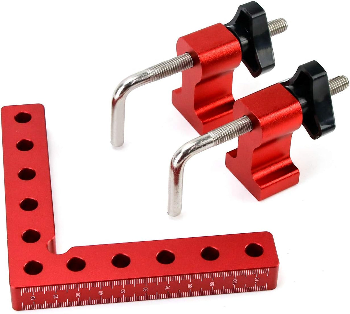 4Pcs 90 Degree Positioning Squares Right Angle Clamps Aluminum Alloy Woodworking Tool N99264