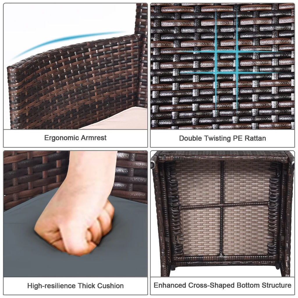 Outdoor Rattan Conversation Set 3 Pieces Y298