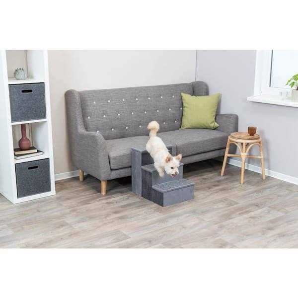 Foldable 3-Step Pet Stairs with Storage Q274