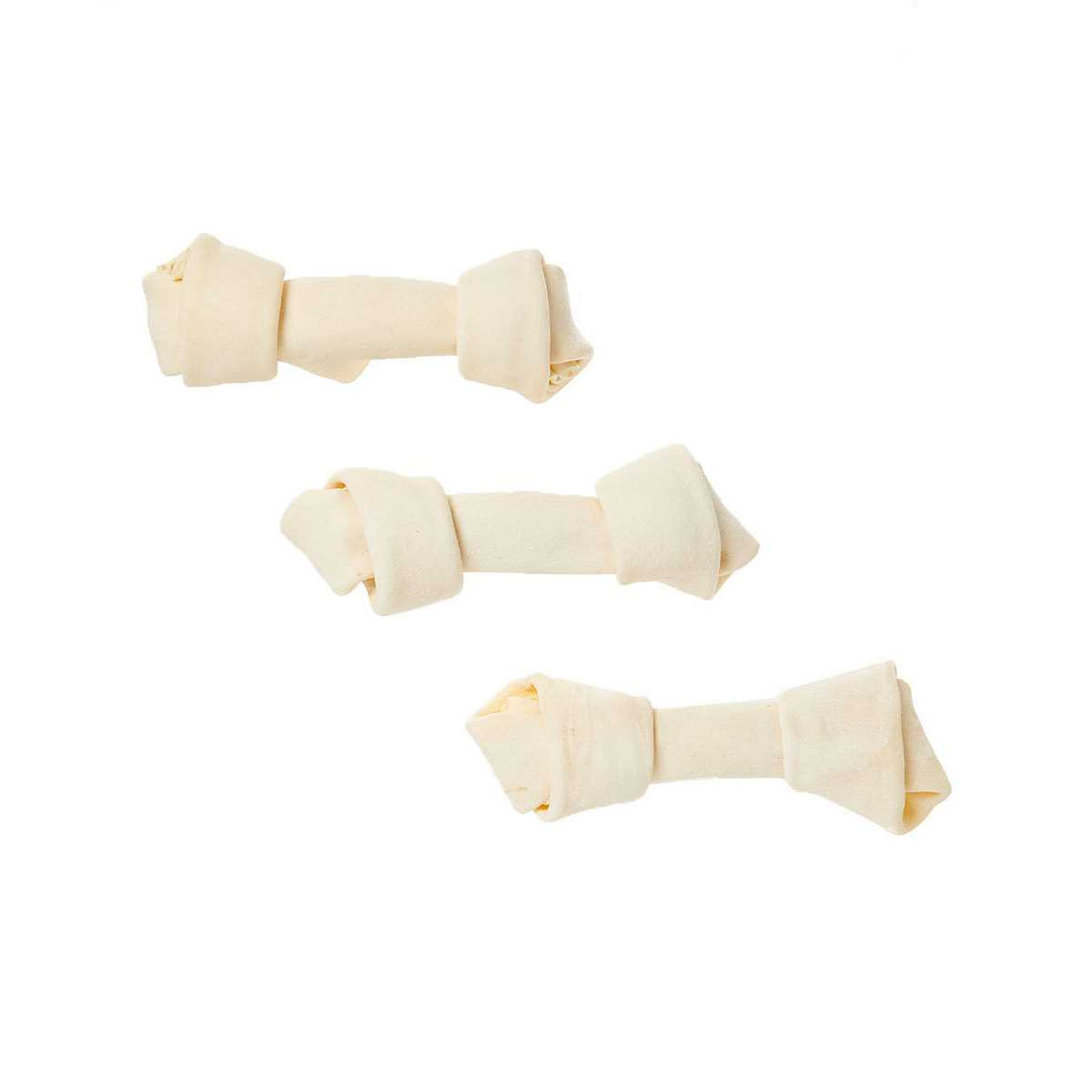 Natural White Knotted Rawhide Dog Chew Treats P5153