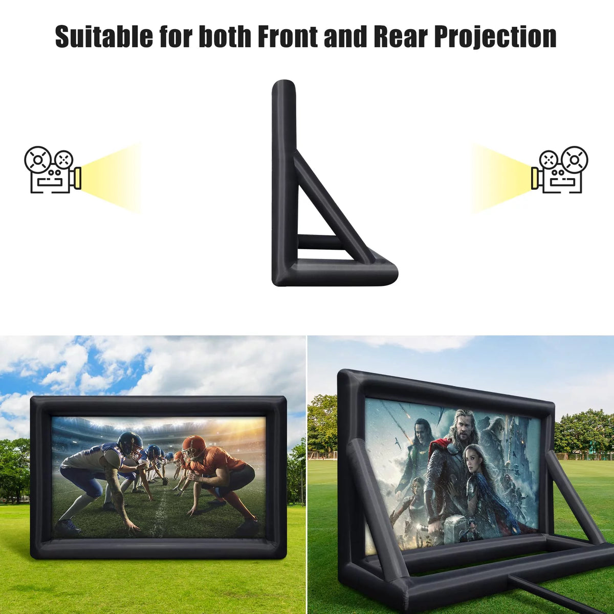 Inflatable Projector Screen, 20FT Portable Front & Rear Projection with Carry Bag O22499